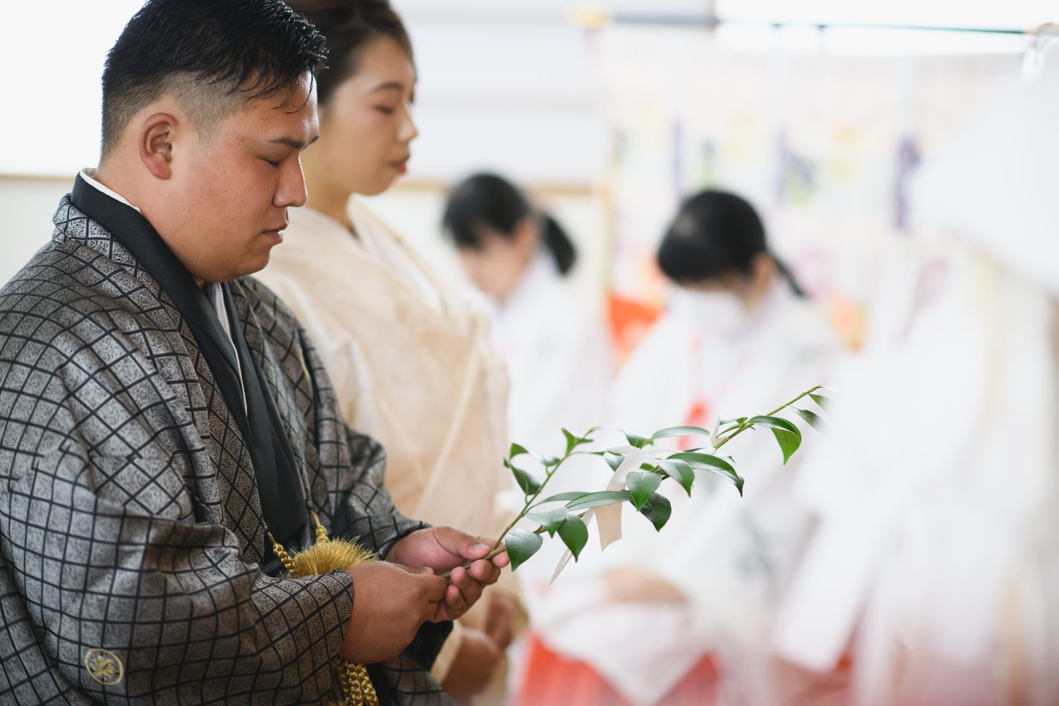 神前挙式「鳳凰殿」での挙式
玉串奉奠の儀
