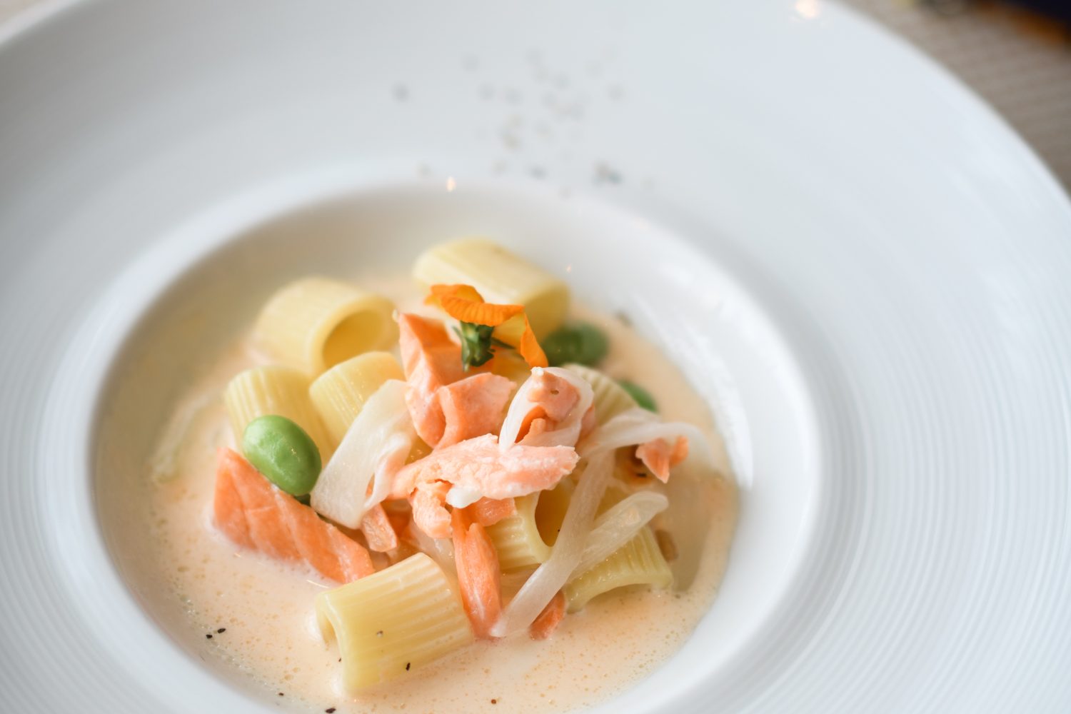 サーモンのクリームペンネ